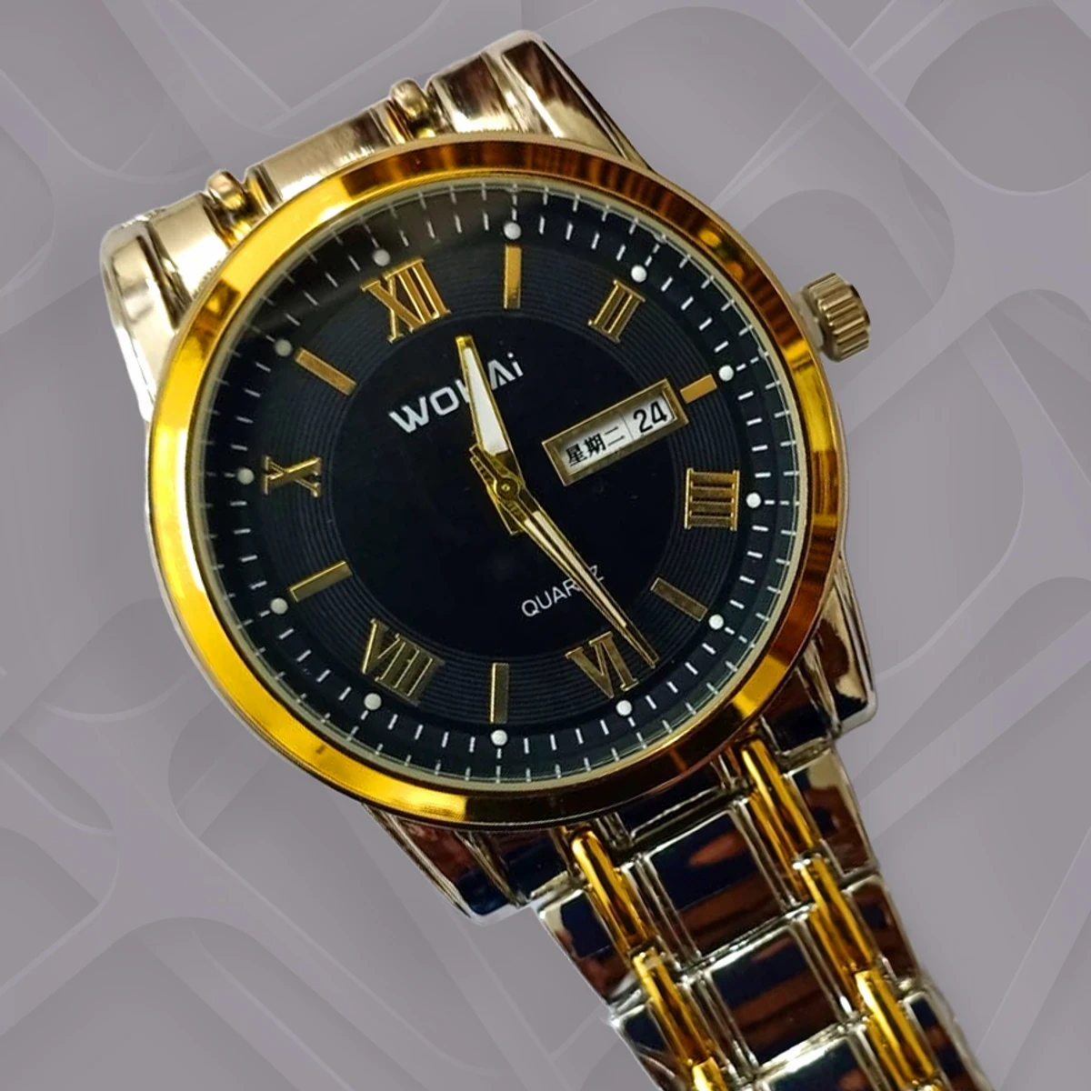 WOKAI STAINLESS STEEL MEN'S QUARTZ WATCHES