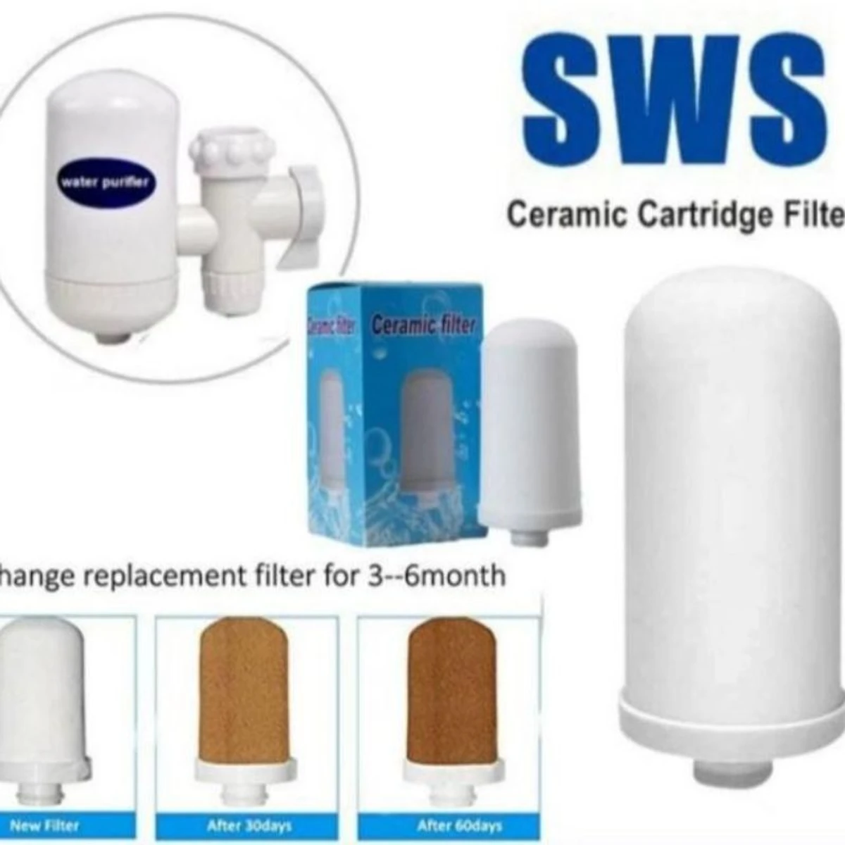 Replacement Ceramic Filter For SWS Ceramic Cartridge Water Purifier / Filter