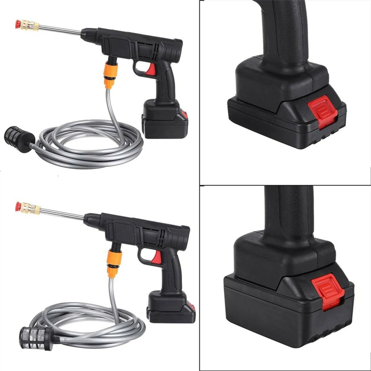 High Pressure Electric Car Washer Gun with 48V Rechargeable Battery Power Car Wash Foam Gun