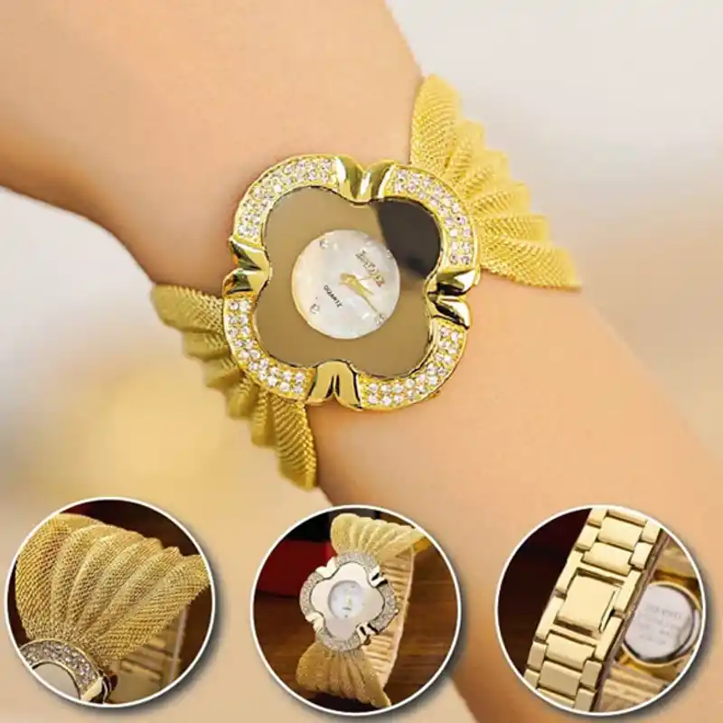 Elegant Butterfly Gold Watch